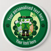 Personalisierter St. Patrick's Day Katzen-Schuhmac Button (Vorderseite)