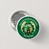 Personalisierter St. Patrick's Day Katzen-Schuhmac Button (Vorne & Hinten)