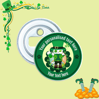 Personalisierter St. Patrick's Day Katzen-Schuhmac Flaschenöffner