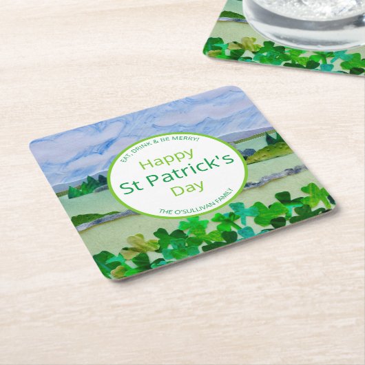 Personalisierter St. Patrick's Day Rechteckiger Pappuntersetzer (angewinkelt)