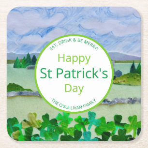 Personalisierter St. Patrick's Day Rechteckiger Pappuntersetzer