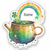 Personalisierter St. Patrick's Day Regenbogen Aufkleber (Vorderseite)