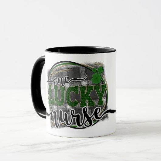 Personalisierter St. Patty's Day One Lucky Nurse G Tasse (Vorderseite Links)