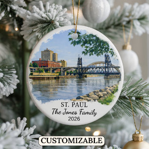 Personalisierter St. Paul Weihnachtsschmuck, Benut Keramik Ornament