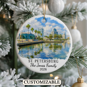 Personalisierter St. Petersburg-Schmuck, Florida Keramik Ornament