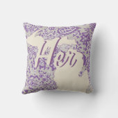 Personalisierter Staat Michigan Lila und grau flor Kissen (Rückseite)