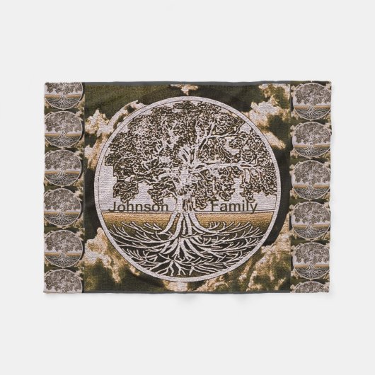 Personalisierter Stammbaum Fleecedecke (Vorderseite (Horizontal))