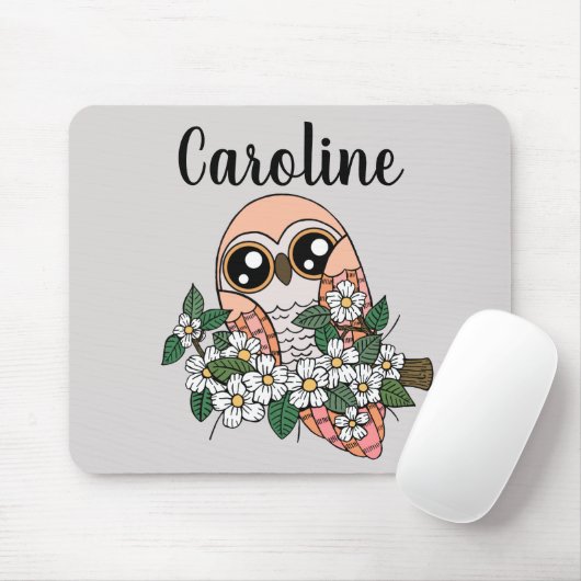 Personalisierter Standard für rosa Owl Mousepad (Mit Mouse)