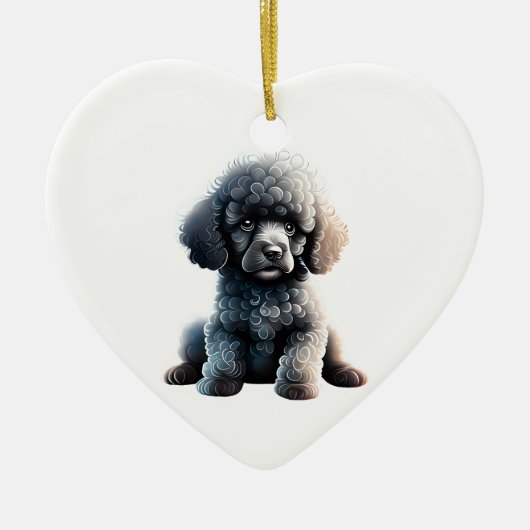 Personalisierter Standard Poodle Puppy Keramik Ornament (Vorne)
