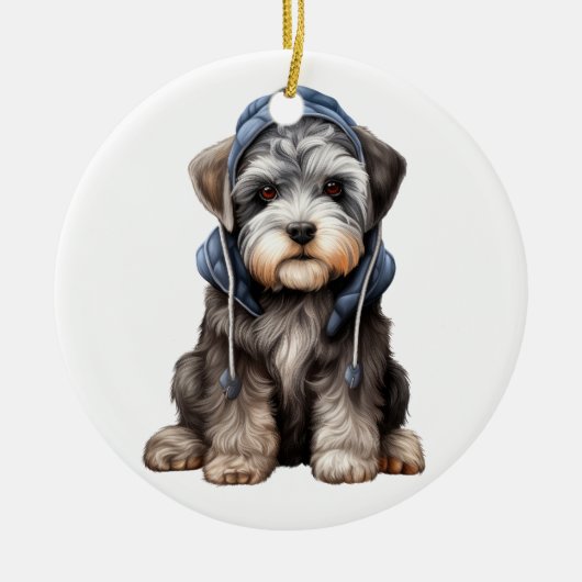 Personalisierter Standard Schnauzer Dog Keramik Ornament (Vorne)