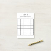 Personalisierter Standardposten, der mit Gitter no Post-it Klebezettel (Auf Schreibtisch)