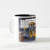 Personalisierter Stapler - Männlicher Cartoon Zweifarbige Tasse (Vorderseite Links)