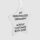 Personalisierter STAR ACRYLIC-FOTO Ornament (Vorderseite)
