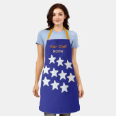 Personalisierter Star Chef Blau + Orange Gurte Schürze (Getragen)
