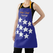 Personalisierter Star Chef Blau + Orange Gurte Schürze (InSitu)