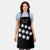 Personalisierter Star Chef Schwarze Schürze Schwar (Getragen)