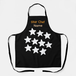 Personalisierter Star Chef Schwarze Schürze Schwar