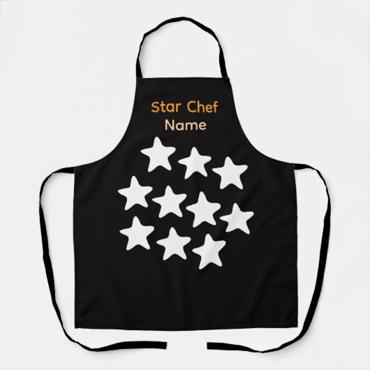 Personalisierter Star Chef Schwarze Schürze Schwar (Vorderseite)