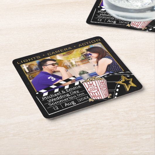 Personalisierter Star Frame Rechteckiger Pappuntersetzer (angewinkelt)