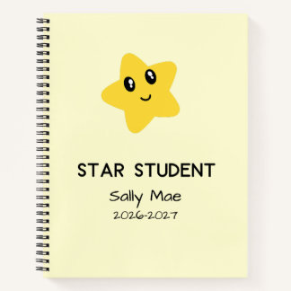 Personalisierter Star-Schüler-Skar-Name-Schule  Notizblock