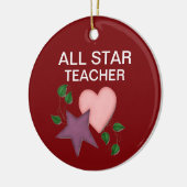 Personalisierter Star und Herzlehrer Ornament (Links)