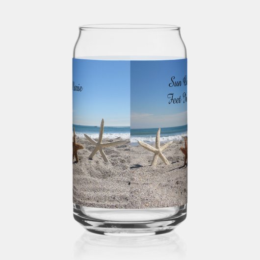 Personalisierter Starfish am Strand Dosenglas (Links)
