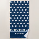 Personalisierter Starfish der Küstenwache Strandtuch (Vorderseite)