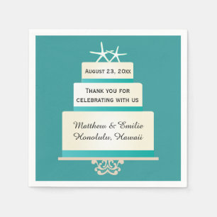 Personalisierter Starfish Hochzeitstorte Napkins Serviette