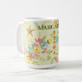 Personalisierter Starfish Rosa Gelbe Grüne Florenz Kaffeetasse (Vorderseite Links)