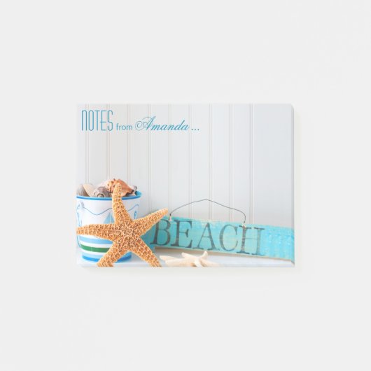 Personalisierter Starfish Strand Post-it Klebezettel (Vorderseite)