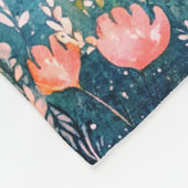 Personalisierter Starry Night Wolf in Wildblumen f Fleecedecke (Ecke)