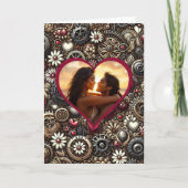 Personalisierter Steampunk Herz Valentinstag Karte (Vorderseite)