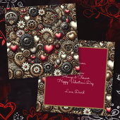 Personalisierter Steampunk Herz Valentinstag Karte