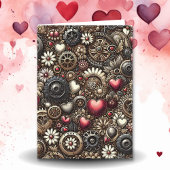 Personalisierter Steampunk Herz Valentinstag Karte