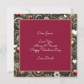 Personalisierter Steampunk Herz Valentinstag Karte (Rückseite)