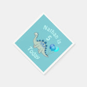 Personalisierter Stegosaurus Dinosaurier-Kindergeb Serviette (Ecke)