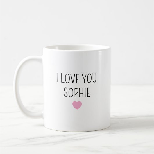Personalisierter Steinzeugbecher für Mimi, benutze Kaffeetasse (Links)