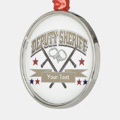 Personalisierter Stellvertreter des Polizeichefs Silbernes Ornament (Links)