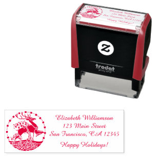 Personalisierter Stempel mit Herzen und Renntieren