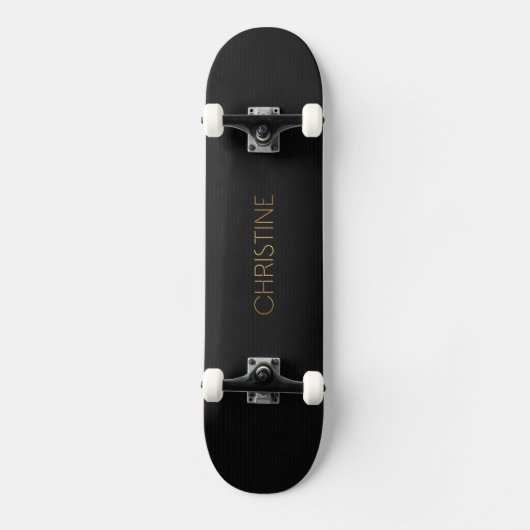 Personalisierter Stencil Schriftart Christine Gold Skateboard (Vorderseite)