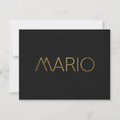 Personalisierter Stencil Schriftart Mario Gold Sch Einladung (Rückseite)
