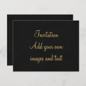 Personalisierter Stencil Schriftart Mario Gold Sch Einladung (Vorne/Hinten)