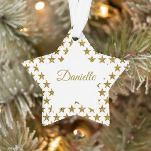 Personalisierter Sternenschmuck mit Goldglitter Ornament