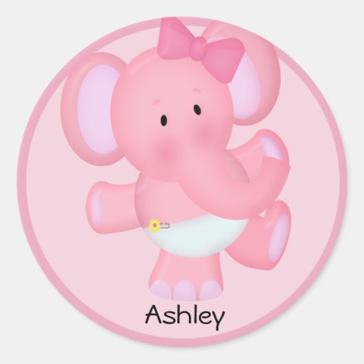 Personalisierter Sticker für Baby-Elephant (Vorderseite)