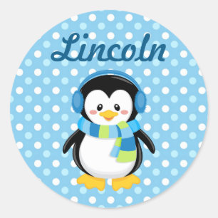 Personalisierter Sticker für Boy Pinguin