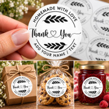 Personalisierter Sticker 'Selbstgemacht mit Liebe'