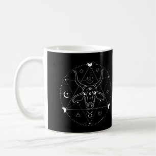 Personalisierter Stier-Zodiac-Horoskop Schwarz Wei Kaffeetasse