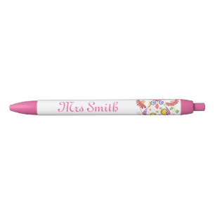 Personalisierter Stift des hellrosa Eulenlehrers