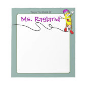 Personalisierter Stift grün Notizblock (Vorderseite)