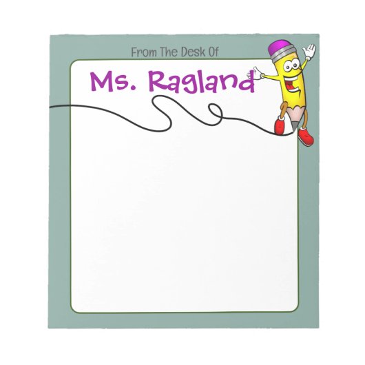 Personalisierter Stift grün Notizblock (Vorderseite)